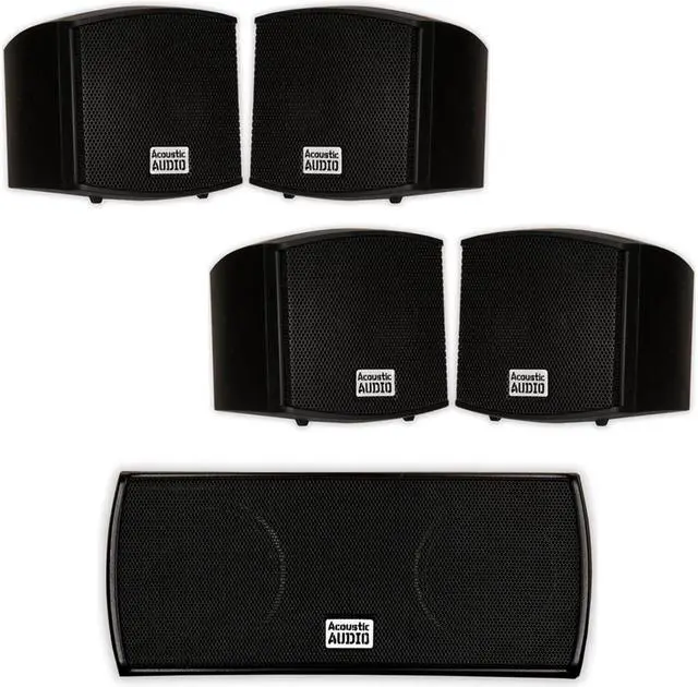 Main image of Acoustic Audio AA321B and AA32CB Mountable Indoor Speakers Home Theater 5 Speaker Set
