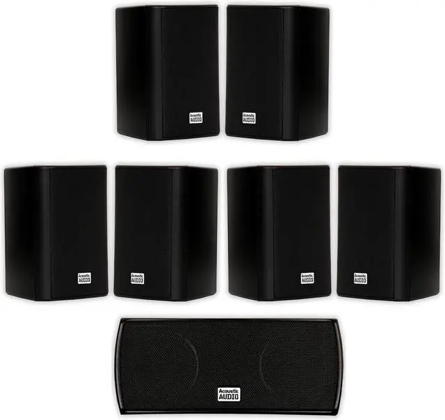 Main image of Acoustic Audio AA351B and AA32CB Mountable Indoor Speakers Home Theater 7 Speaker Set