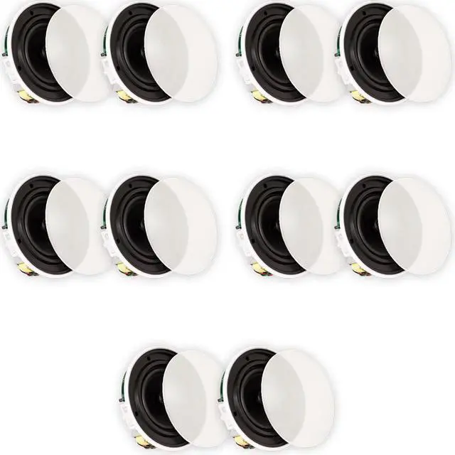 Main image of Theater Solutions TSQ670 Flush Mount 70 Volt Speakers with 6.5" Woofers In Ceiling 5 Pair Pack