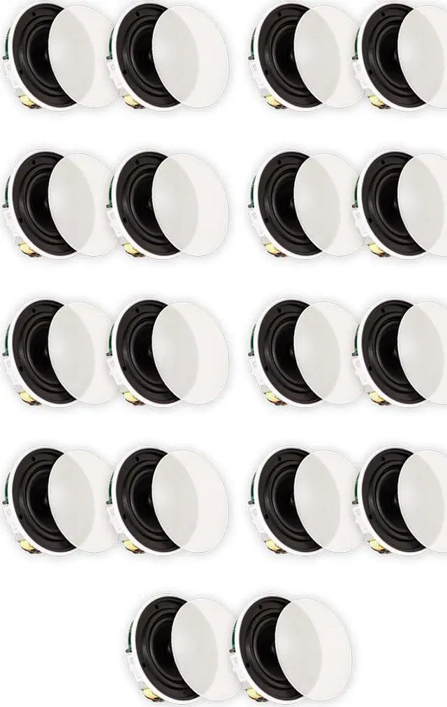 Main image of Theater Solutions TSQ670 Flush Mount 70 Volt Speakers with 6.5" Woofers In Ceiling 9 Pair Pack