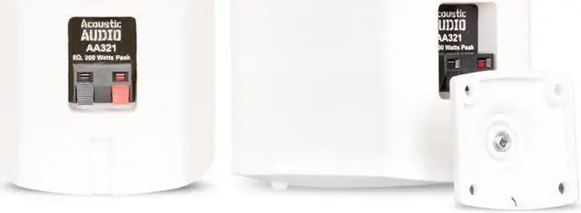 Alt view image 4 of 5 - Acoustic Audio AA321W Mountable Indoor Speakers 2000 Watts White Bookshelf 5 Pair Pack AA321W-5Pr