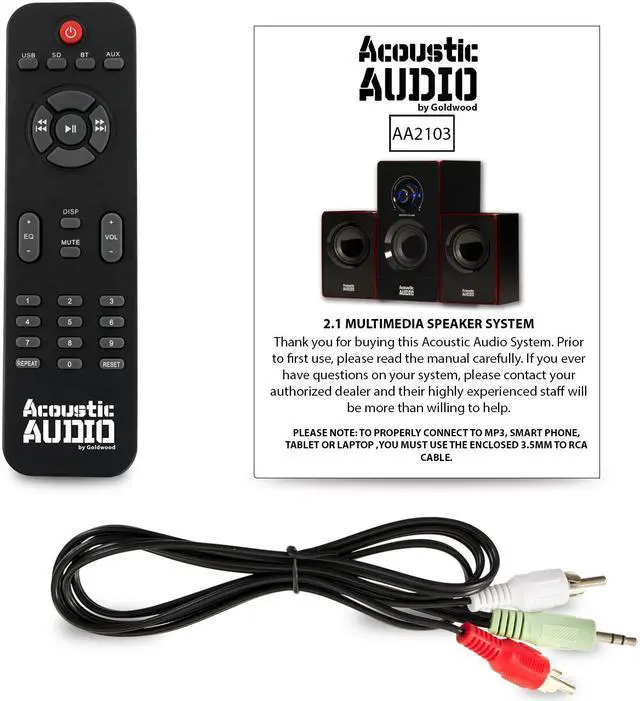 Alt view image 5 of 7 - Acoustic Audio AA2103 Bluetooth Home 2.1 Speaker System for Multimedia Computer Gaming