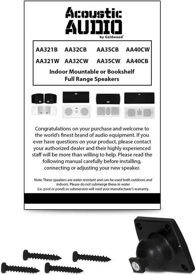 Alt view image 5 of 5 - Acoustic Audio AA32CB Mountable Indoor Speakers 2400 Watts Black Bookshelf 4 Pair Pack AA32CB-4PR