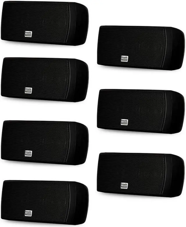 Main image of Acoustic Audio AA32CB Mountable Indoor Speakers 2100 Watts Black Bookshelf 7 Speaker Set AA32CB-7S