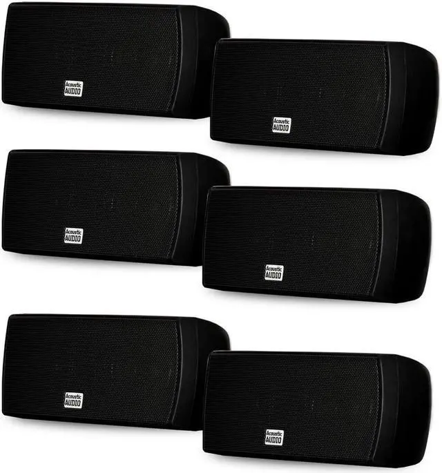 Main image of Acoustic Audio AA32CB Mountable Indoor Speakers 1800 Watts Black Bookshelf 3 Pair Pack AA32CB-3PR