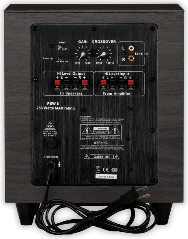 Alt view image 2 of 8 - Acoustic Audio PSW-6 Down Firing Powered Subwoofer (Black)