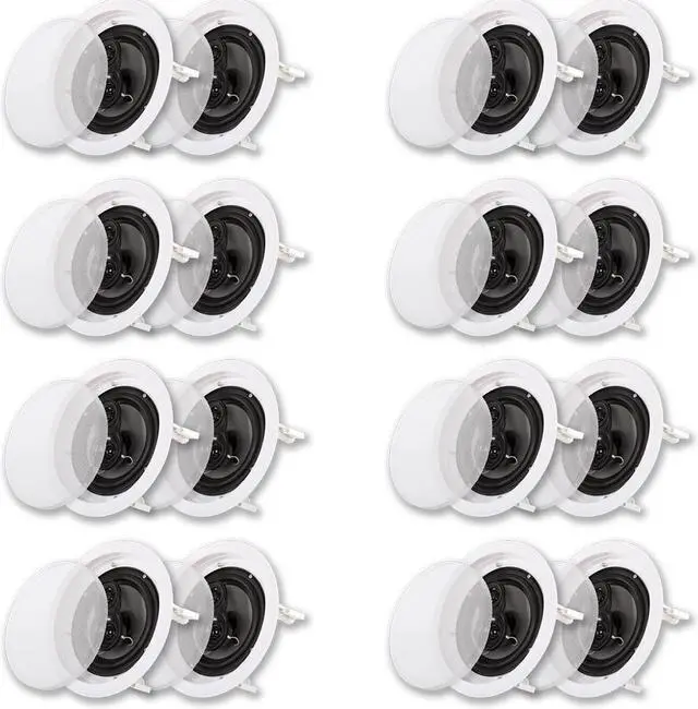 Main image of Acoustic Audio CS-IC63 In Ceiling 6.5" Speaker 8 Pair Pack 3 Way Home Theater Flush Mount