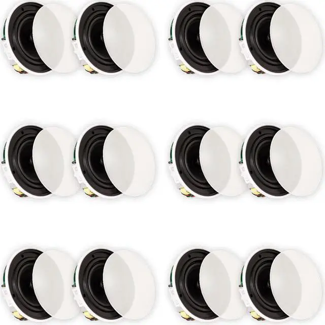 Main image of Theater Solutions TSQ670 Flush Mount 70 Volt Speakers with 6.5" Woofers In Ceiling 6 Pair Pack