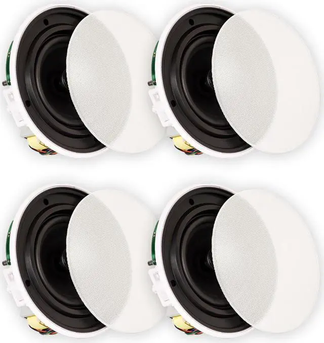 Main image of Theater Solutions TSQ670 Flush Mount 70 Volt Speakers with 6.5" Woofers In Ceiling 2 Pair Pack
