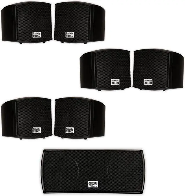 Main image of Acoustic Audio AA321B and AA32CB Mountable Indoor Speakers Home Theater 7 Speaker Set