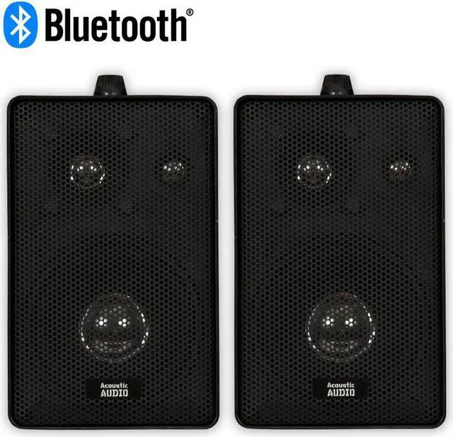 Main image of Acoustic Audio 251B Bluetooth Indoor or Outdoor Powered Speaker Pair Black