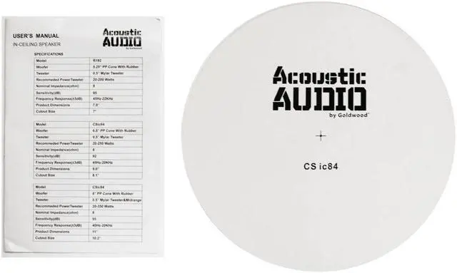 Alt view image 6 of 6 - Acoustic Audio CSic84 Frameless In Ceiling 8" Speaker Pair 3 Way Home Theater Speakers