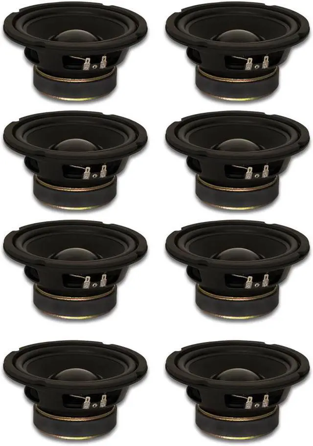 Main image of 8 Goldwood Sound GW-6028 Rubber Surround 6.5" Woofers 170 Watts each 8ohm Replacement Speakers