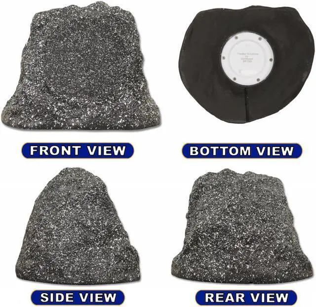 Alt view image 5 of 7 - Theater Solutions B61GG Fully Wireless 200 Watt Rechargeable Battery Bluetooth 6.5" Rock Speaker Pair Granite Grey Link Up To 99 Speakers Wirelessly