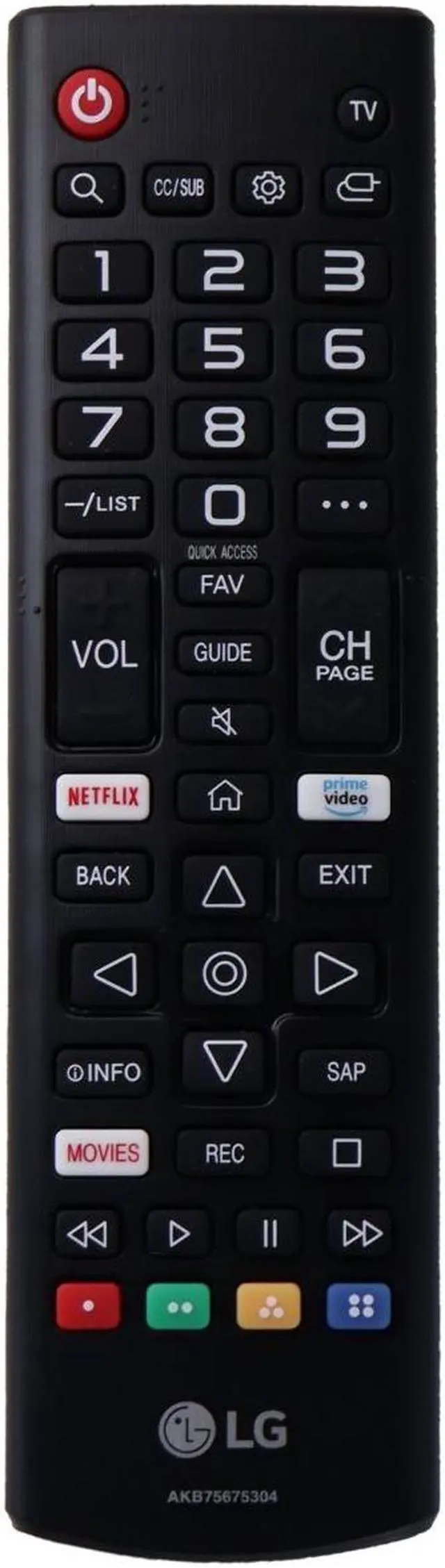 Alt view image 2 of 2 - LG AKB75675304 32LM5620BPUA Replacement Remote Control for Smart TV - Infrared - Black