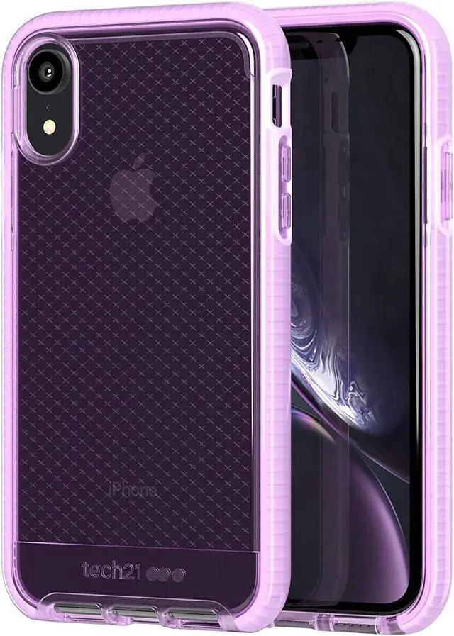 Alt view image 4 of 6 - tech21  evo check case  for apple iphone xr, orchid
