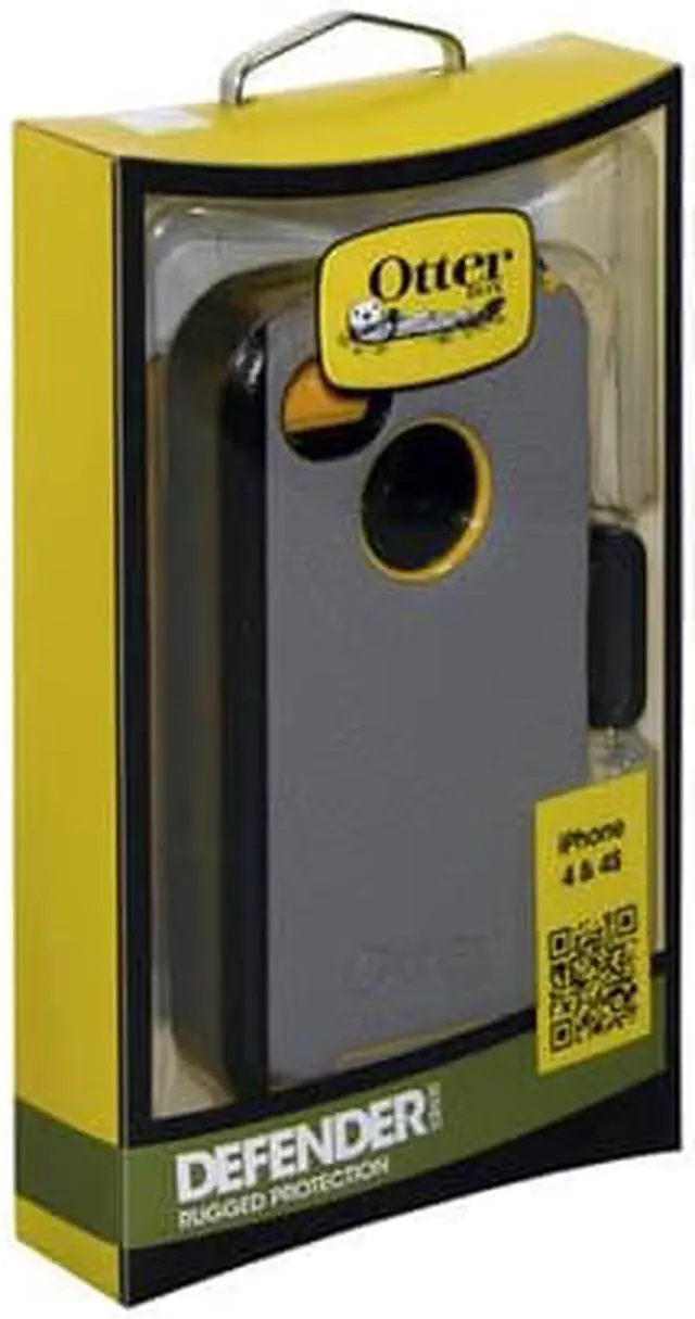 Alt view image 5 of 10 - OtterBox Defender Series f/iPhone 4/4S - Sun Yellow/Gunmetal Grey