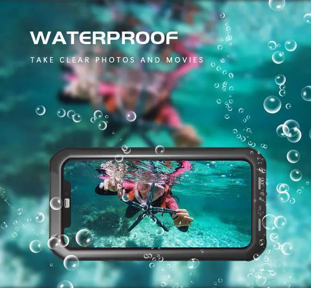 Alt view image 4 of 7 - LOVE MEI IP68 Underwater Waterproof case for iPhone X 5.8inch Water proof impermeable Shockproof Cover PC + TPU Case Pouch Shell (Black)