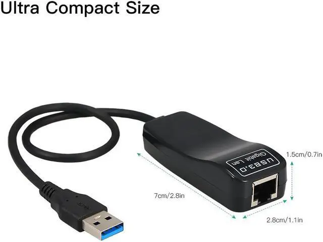 Alt view image 2 of 5 - USB to Ethernet Adapter USB 3.0 to Gigabit Ethernet Network Converter for 10/100/1000 Gigabit Ethernet for Mac Windows pc laptop