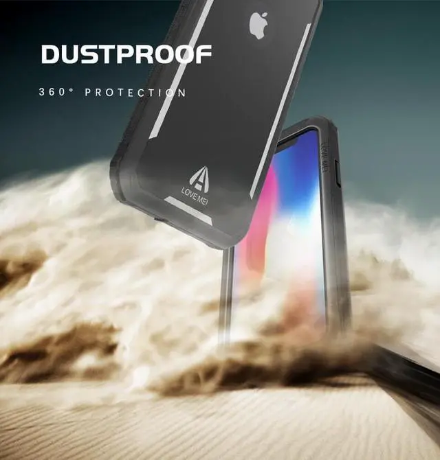 Alt view image 7 of 7 - LOVE MEI IP68 Underwater Waterproof case for iPhone X 5.8inch Water proof impermeable Shockproof Cover PC + TPU Case Pouch Shell (Gold)