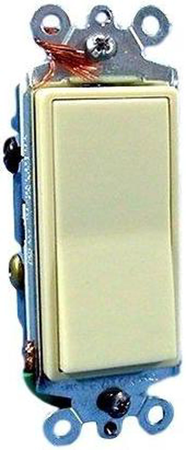 Main image of Leviton 5602-2I Ivory Decora Double Pole Rocker Light Switch 15A