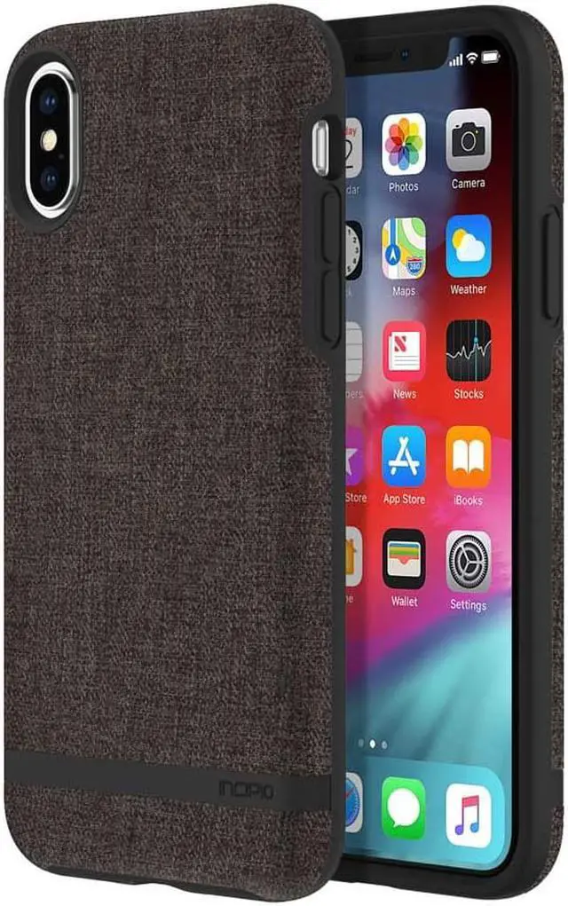 Alt view image 5 of 10 - Incipio Carnaby Stylish Slim Protective Case for iPhone XS (5.8") & iPhone X with Soft Premium Fabric and Anti-Slip Grip - Gray