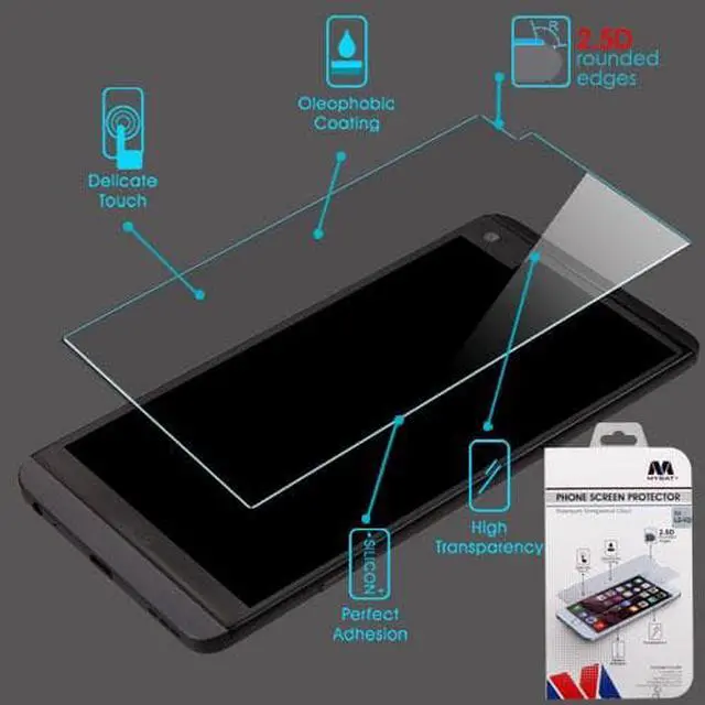 Alt view image 5 of 5 - MYBAT Tempered Glass Screen Protector for LG V20