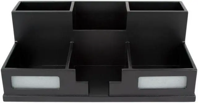 Alt view image 6 of 20 - VICTOR 9525-5 Desktop Organizer,Black,Wood,5-1/2 in. H