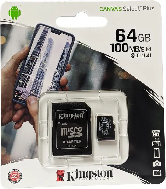 Alt view image 14 of 20 - Kingston Canvas Select Plus 64GB Micro SD Card and SD Adapter SDCS2/64GB
