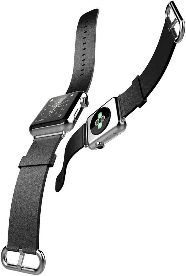 Alt view image 4 of 5 - JideTech Apple Watch Strap Band  Apple Watch 42MM (100% GENUINE LEATHER) Strap Band High Quality Premium Strap Band Accessories for Apple Watch 42MM with [ADAPTER] to install - BLACK