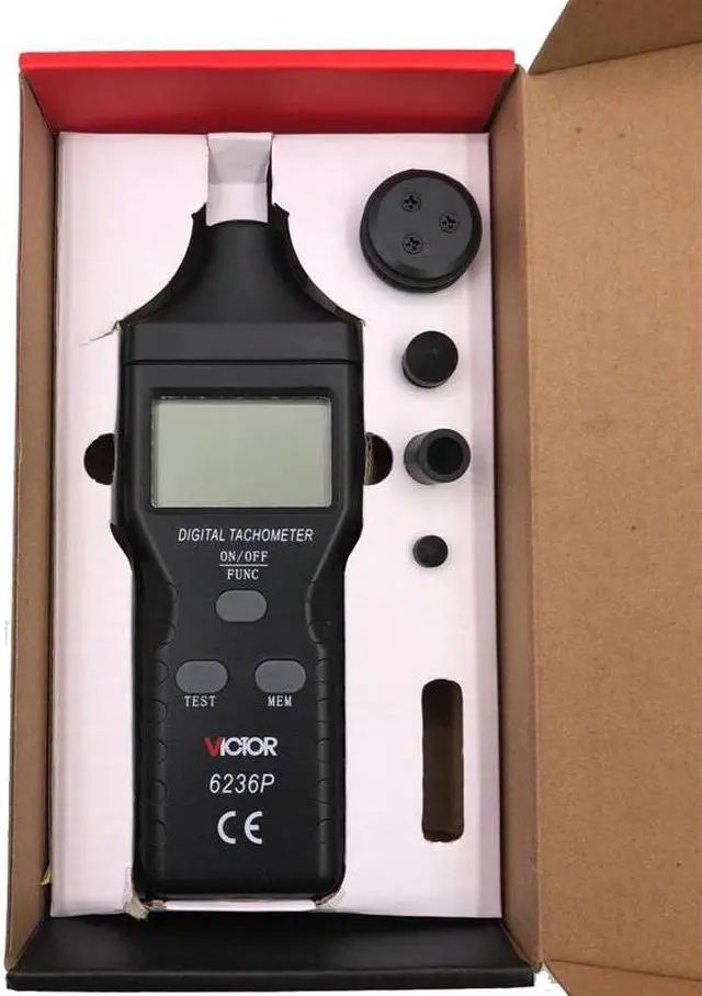Alt view image 5 of 5 - VICTOR VC6236P Digital Laser non-contact tachometer photoelectric Tachometer 5 digits large screen LCD display