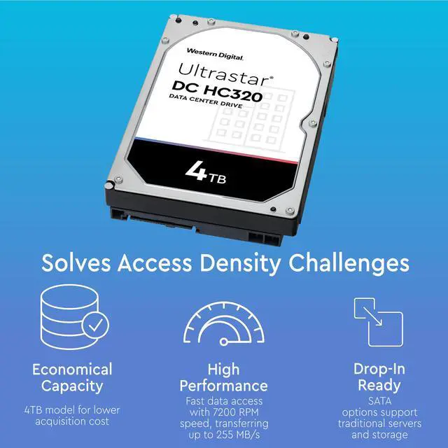 Alt view image 3 of 12 - HGST/WD Ultrastar 4TB 7200 RPM 512e SATA 6Gb/s 3.5-Inch Enterprise Hard Drive (HUS726T4TALE6L4)