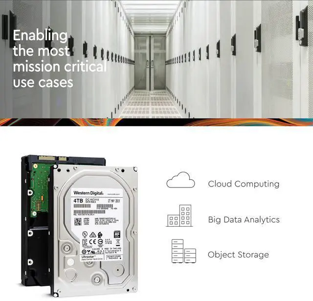 Alt view image 4 of 12 - HGST/WD Ultrastar 4TB 7200 RPM 512e SATA 6Gb/s 3.5-Inch Enterprise Hard Drive (HUS726T4TALE6L4)