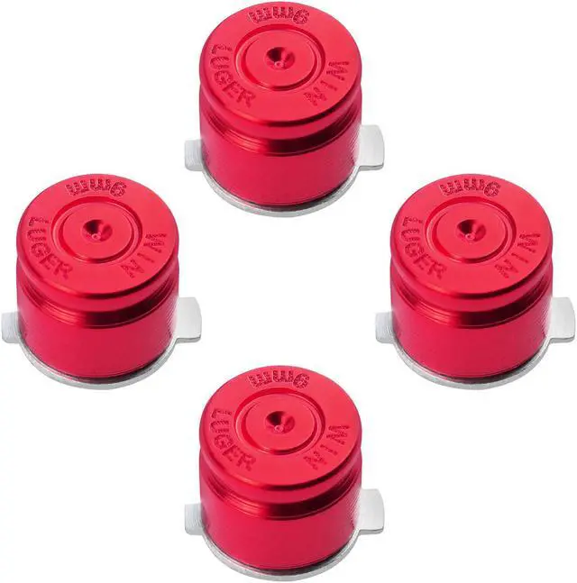 Main image of Metal Buttons Set Mod Kits for PS 3 Dualshock 3 4 Controller Bullet Style Red
