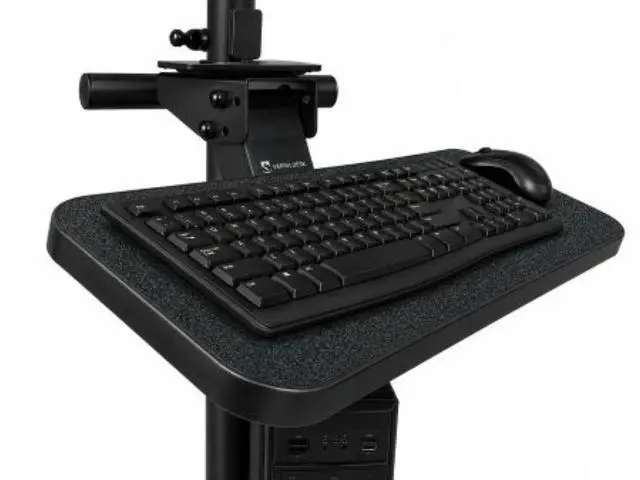 Alt view image 5 of 5 - VersaDesk Deluxe Diagnostic Fusion Cart Mobile Computer Workstation with Adjustable Monitor Arm, Keyboard Tray & CPU Holder