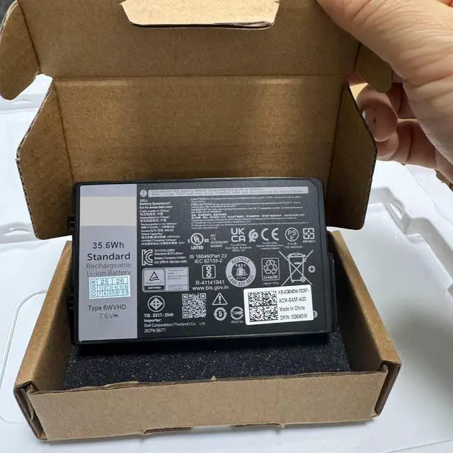 Alt view image 6 of 6 - 6WVHD 451-BDDY Battery for Dell Latitude 7230 Rugged Extreme Tablet | 7.6V 35.6Wh | Replaces FNW8F, 0VDDJY, 0JM6CX | T06H T06H001 Series
