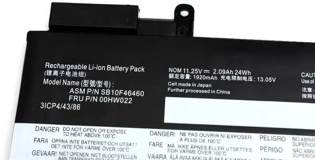 Alt view image 5 of 6 - 00HW023 00HW022 Battery for Lenovo ThinkPad T460s T470s | 24Wh 3-Cell | Replaces SB10F46461, SB10F46460, 00HW036, 00HW037 | Internal Battery Replacement | 11.4V