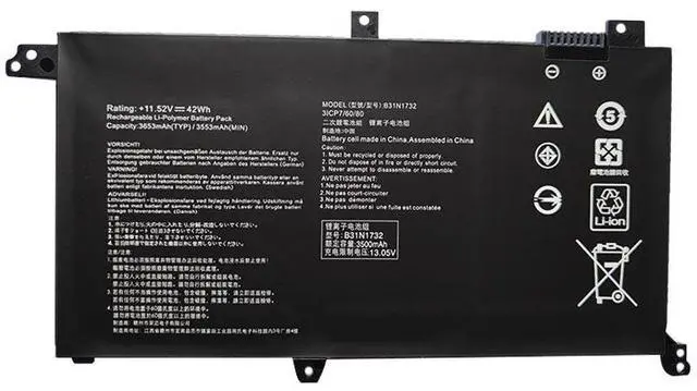 Alt view image 4 of 6 - B31N1732 Replacement Battery for ASUS VivoBook S14 S430FA S430FN X430UF X430UN R430FA F571GD | 11.55V 42Wh | Compatible with 0B200-02960000, B31Bi9H