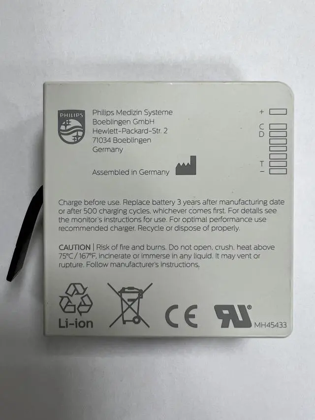 Alt view image 5 of 6 - 989803196521 Battery for Philips IntelliVue X3/MX100 Patient Monitor - 10.8V 2000mAh - Replaces 453564526811, 3INR19/66 - Medical Grade Li-ion