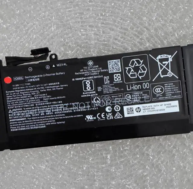 Alt view image 5 of 6 - VO06XL 71Wh Battery Replacement for HP OMEN Transcend Gaming Laptop 14t-fb000/14-fb0097nr - 11.58V 5830mAh, Compatible with N66005-005 HSTNN-QB3J