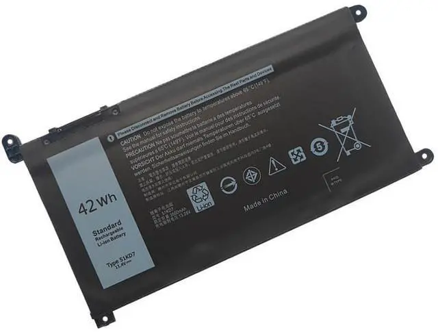 Alt view image 4 of 6 - Premium 51KD7 Replacement Battery for Dell Chromebook 11 3180/3189/5190 & 14 3400 Series - 42Wh High Capacity (11.4V Li-ion) - Compatible with Y07HK FY8XM P28T001 Models