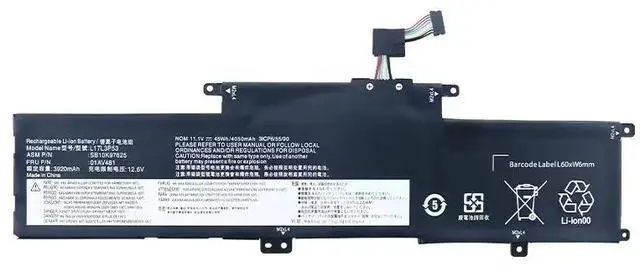 Alt view image 4 of 6 - Premium L17L3P53 Replacement Battery for Lenovo ThinkPad L380 Yoga L390 Yoga Series - 45Wh High Performance (11.1V Li-ion) - Compatible with L17M3P55 01AV482 SB10K97626 Models