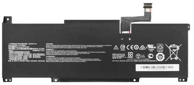 Alt view image 4 of 6 - Premium BTY-M491 Replacement Battery for MSI Modern 15 Series - 52.4Wh High Capacity (11.4V Li-ion) - Black Interface Cable - Compatible with 3ICP6/71/74 Models