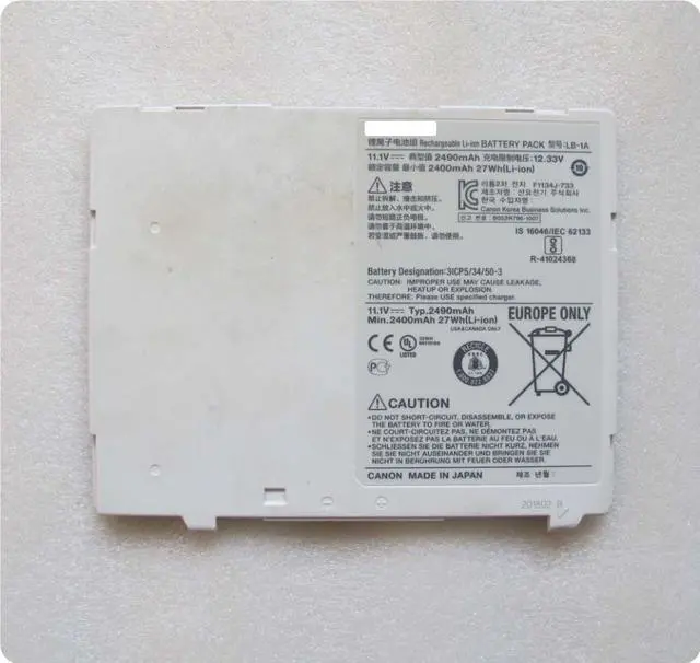 Alt view image 4 of 6 - LB-1A Battery 11.1V 2490mAh Li-ion for Canon CXDI-70C CXDI-501C DR Detector