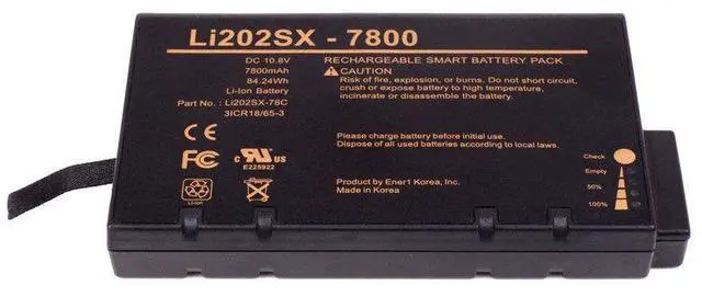 Alt view image 5 of 6 - Li202SX-7800 Battery for TSI DustTrak II / AeroTrak Portable Particle Counters - 10.8V 84.24Wh (7800mAh) High Capacity