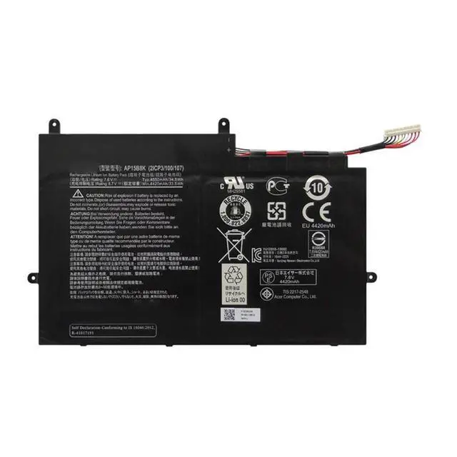 Alt view image 4 of 6 - AP15B8K 34Wh 7.6V 2-Cell Laptop Battery Replacement for Acer Aspire Switch 11 V / 12S Series KT.0020G.005, NT.G74AA.002