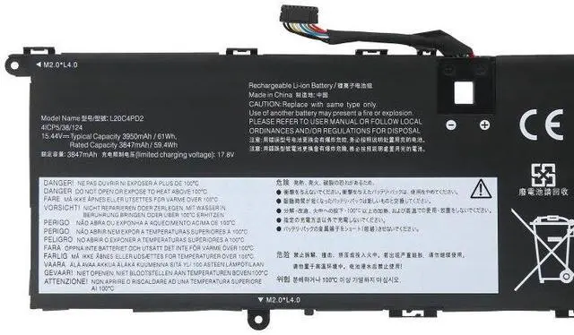 Alt view image 4 of 6 - L20C4PD2 L20D4PD2 Battery for Lenovo ThinkBook 14p G2 ACH 20YN Series 15.44V 61Wh 3950mAh 4-Cell Li-ion Compatible with SB11C04258 SB11C04259 5B11C04255