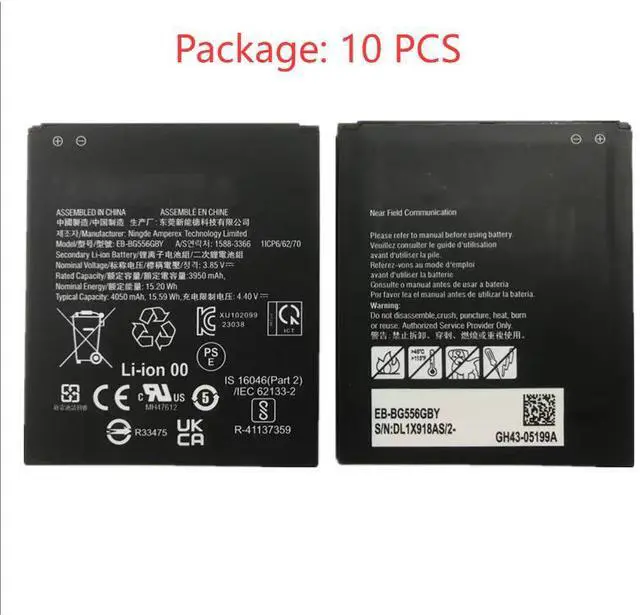 Alt view image 4 of 6 - 10-Pack New Replacement EB-BG556GBY 4050mAh 0 Cycle Battery for Samsung Galaxy Xcover 7 Compatible with G556BU1 G556B/DS Rechargeable Li-ion Battery