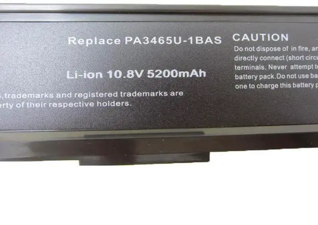 Alt view image 5 of 6 - PA3465U-1BRS PABAS069 10.8V 5200mAh Li-ion Battery for Toshiba Satellite A80 A85 A100 A105 M70 Series Compatible with PA3465U-1BAS PABAS067 M40, M45, M50, M55, M70