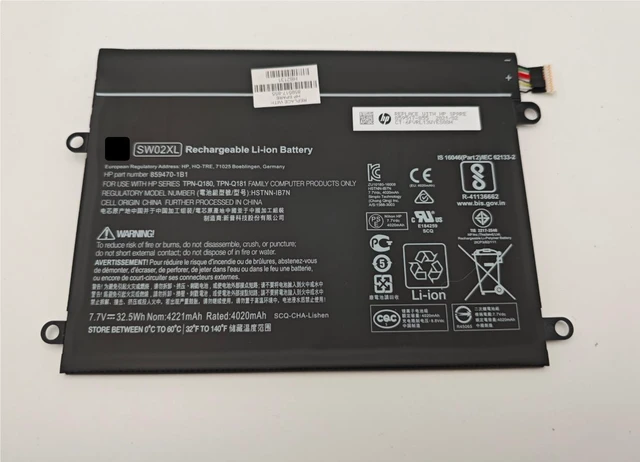 Main image of SW02XL 7.7V 32.5Wh Li-ion Battery for HP X2 210 G2 & Notebook X2 10-P Series Compatible with 859517-855 HSTNN-IB7N TPN-Q180 Grade A Cells